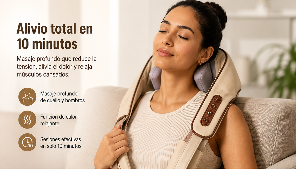 Masajeador Cervical Portátil con Calor Infrarrojo
